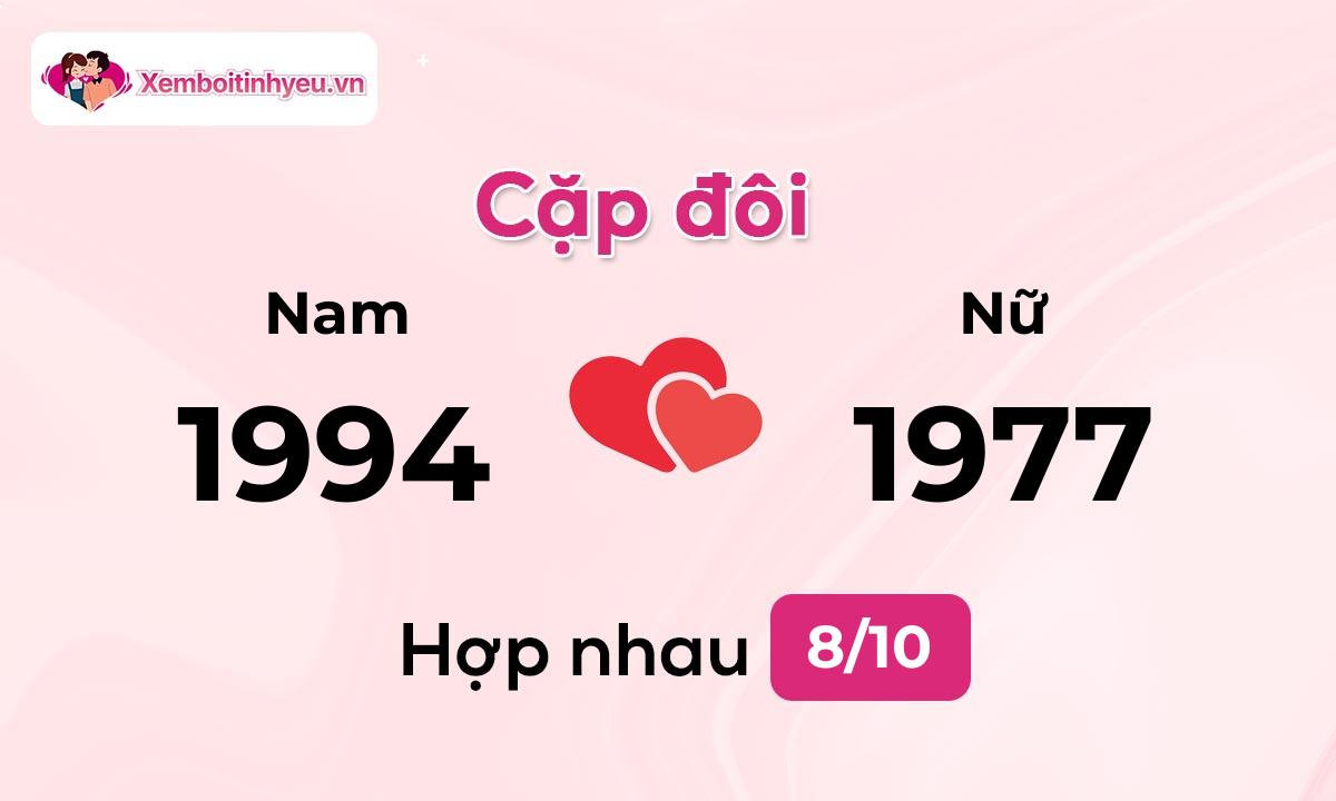 Độ hòa hợp giữa nam sinh năm 1994 và nữ sinh năm 1977