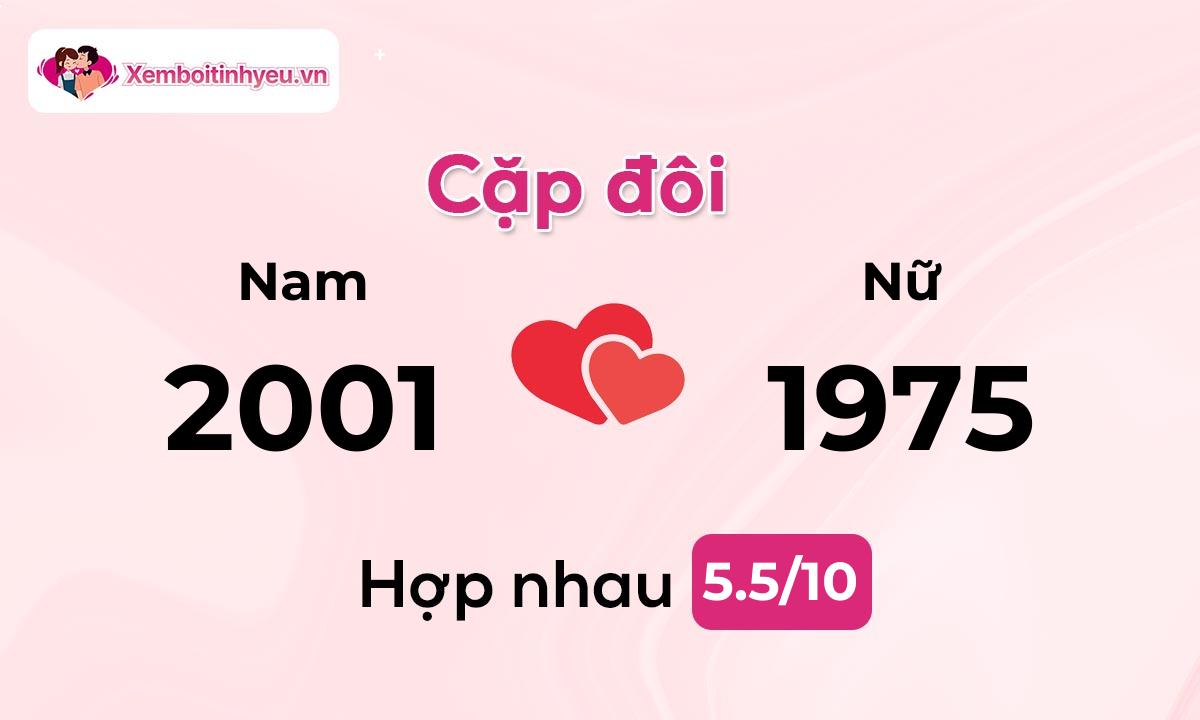 Độ hòa hợp giữa nam sinh năm 2001  và nữ sinh năm 1975