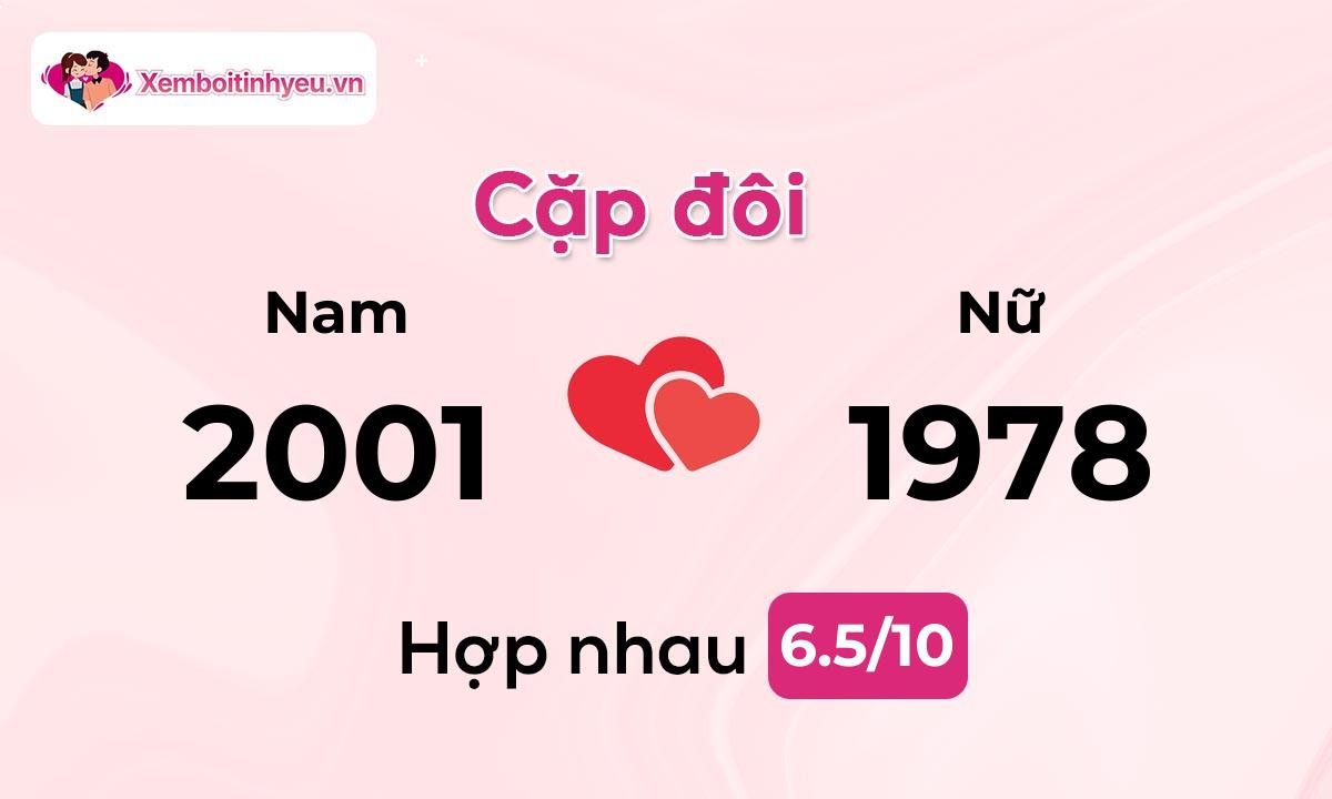 Độ hòa hợp giữa nam sinh năm 2001 và nữ sinh năm 1978