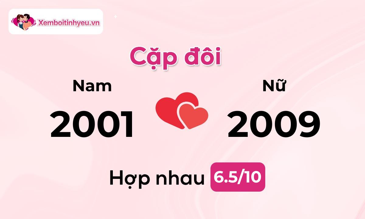 Độ hòa hợp giữa nam sinh năm 2001  và nữ sinh năm 2009