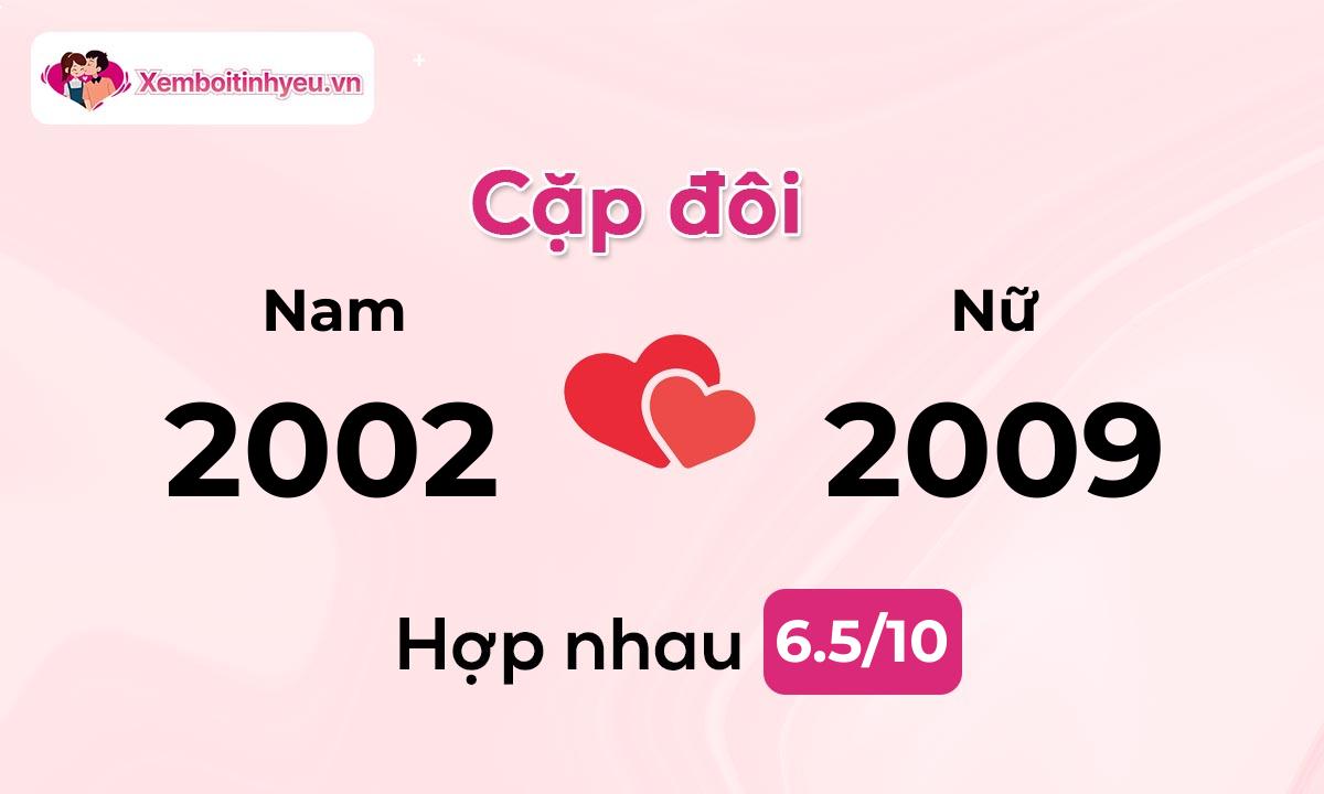 Độ hòa hợp giữa nam sinh năm 2002  và nữ sinh năm 2009