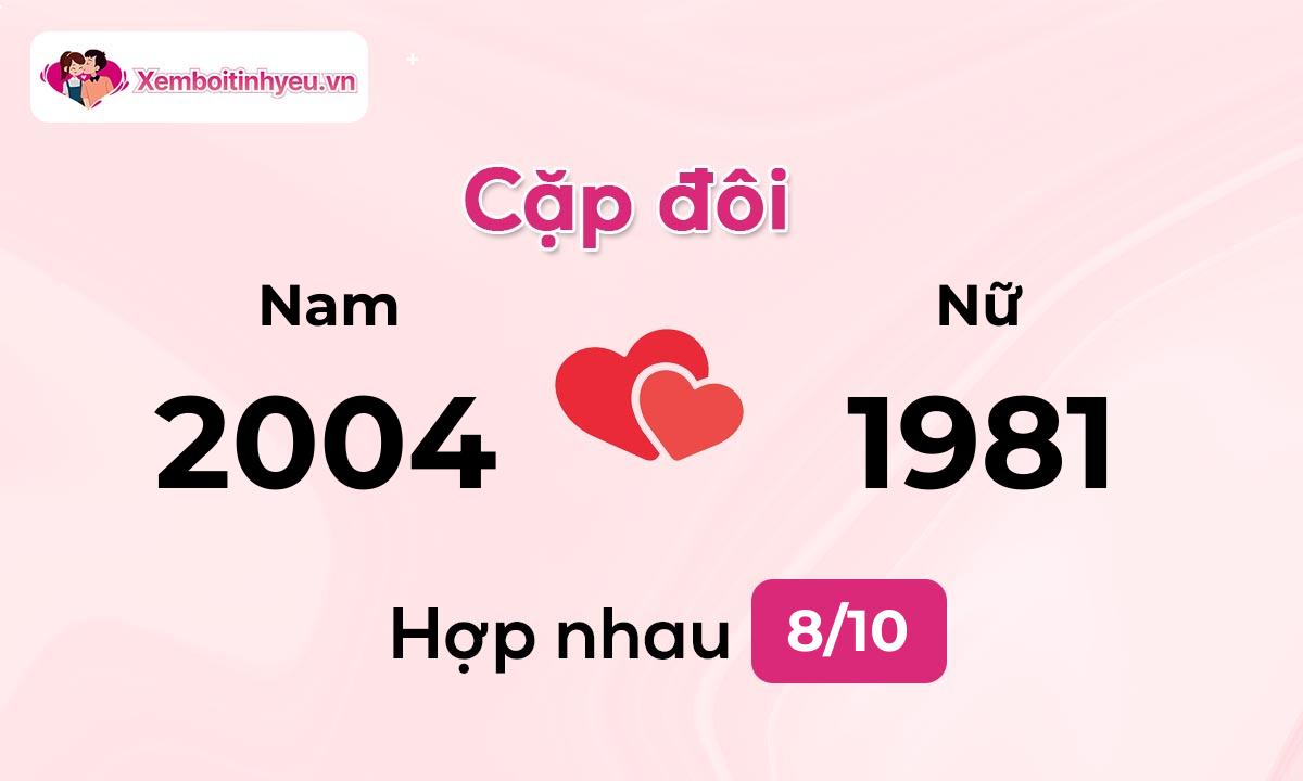 Độ hòa hợp giữa nam sinh năm 2004  và nữ sinh năm 1981