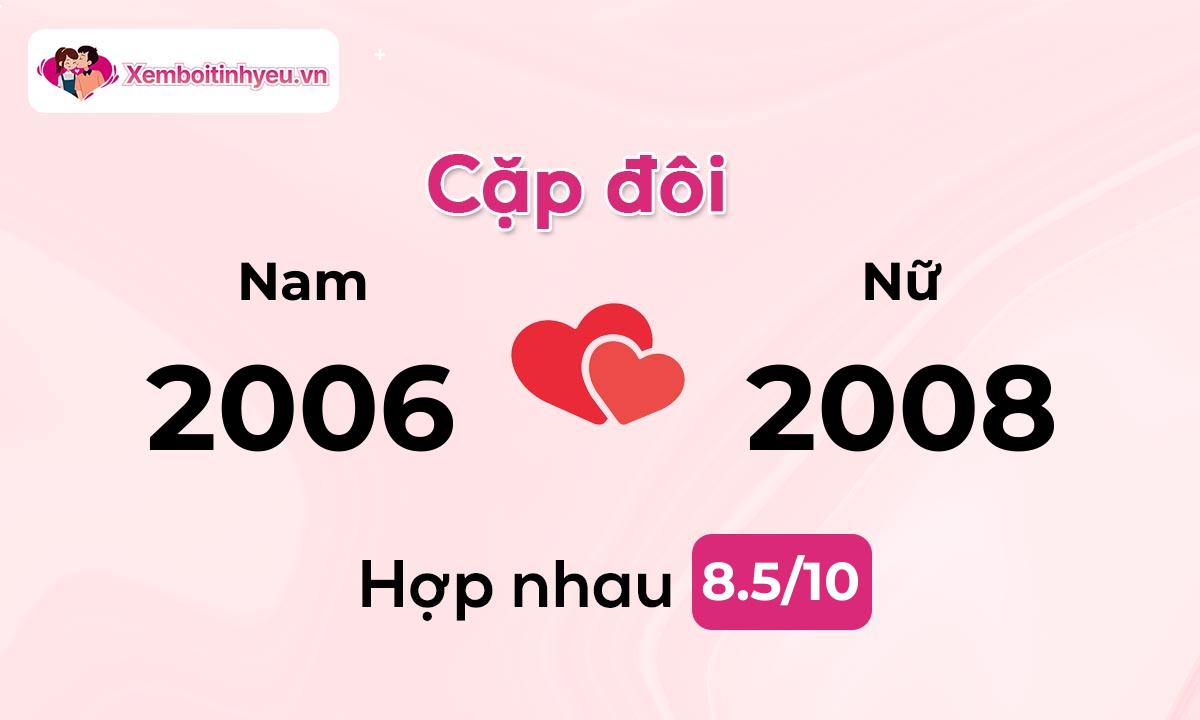 Độ hòa hợp giữa nam sinh năm 2006  và nữ sinh năm 2008