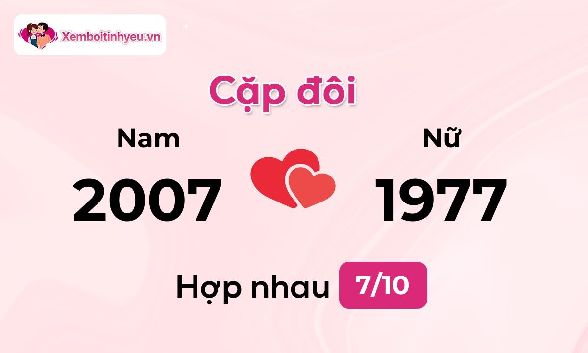 Độ hòa hợp giữa nam sinh năm 2007  và nữ sinh năm 1977