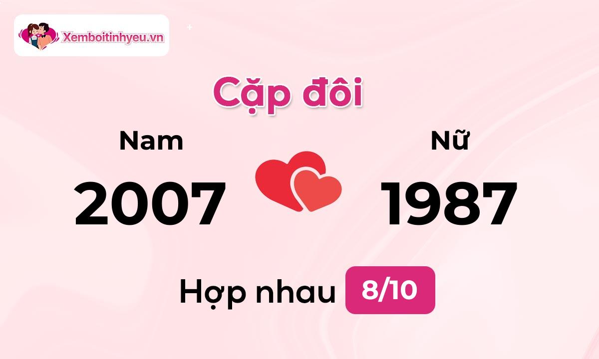 Độ hòa hợp giữa nam sinh năm 2007 và nữ sinh năm 1987