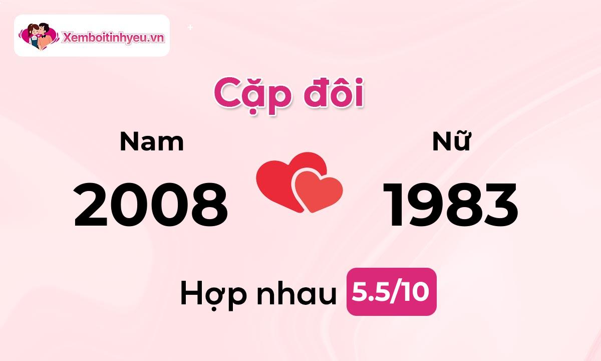 Độ hòa hợp giữa nam sinh năm 2008  và nữ sinh năm 1983