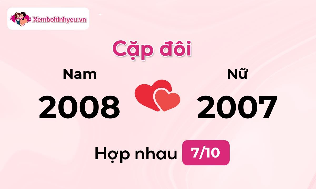 Độ hòa hợp giữa nam sinh năm 2008  và nữ sinh năm 2007