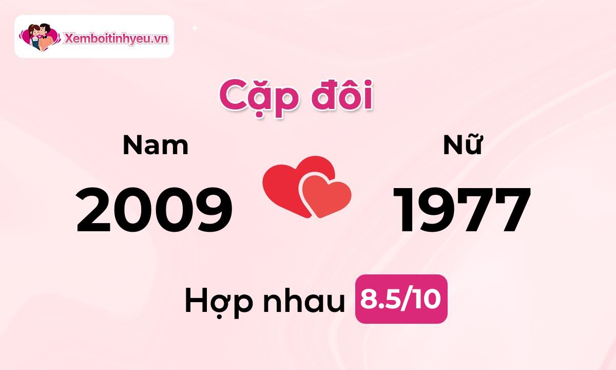 Độ hòa hợp giữa nam sinh năm 2009  và nữ sinh năm 1977