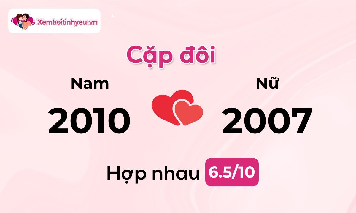 Độ hòa hợp giữa nam sinh năm 2010  và nữ sinh năm 2007